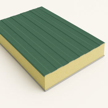 Стеновая сэндвич-панель с минеральной ватой 100 мм RAL 7004 в наличии в Московской области